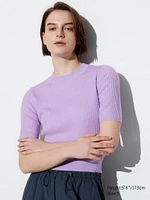 Merino Ribbed Sweater | Mock Neck Half Sleeve