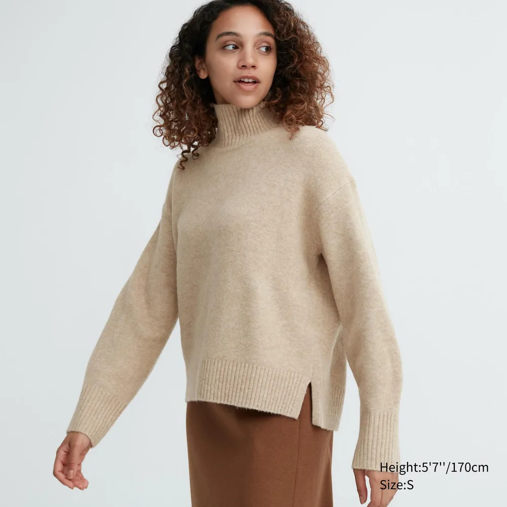 UNIQLO Souffle Yarn High Neck Long-Sleeve Sweater
