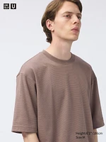 AIRism Cotton Oversized T-Shirt | Half-Sleeve Striped