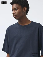 AIRism Cotton Oversized T-Shirt | Half-Sleeve Striped