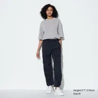 AIRism Cotton Oversized T-Shirt | Half Sleeve Striped