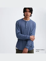 Waffle T-Shirt | Henley Neck | Long Sleeve