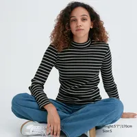 UNIQLO RIBBED FLEECE HIGH NECK LONG SLEEVE T-SHIRT