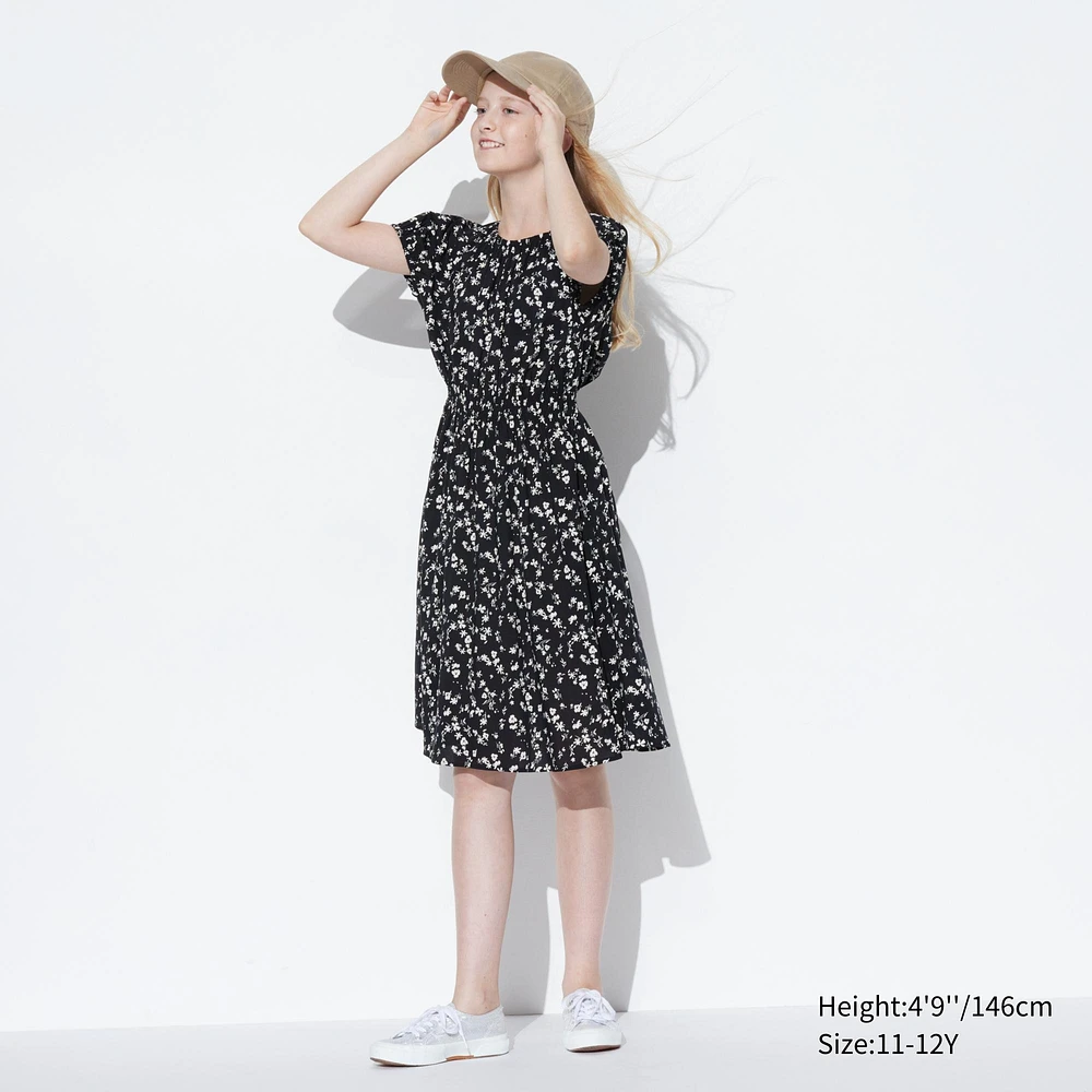 Short-Sleeve Dress | Flower Printed