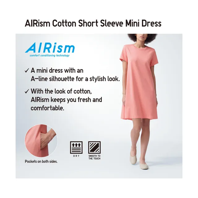 UNIQLO AIRism COTTON SHORT SLEEVE T DRESS