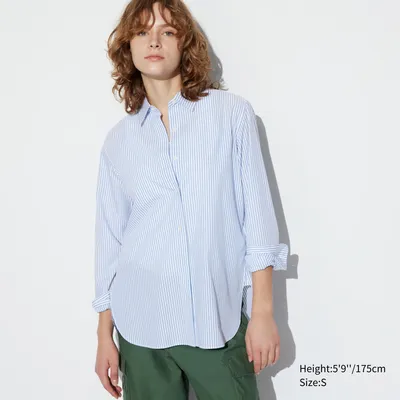 Extra Fine Cotton Striped Long-Sleeve Shirt