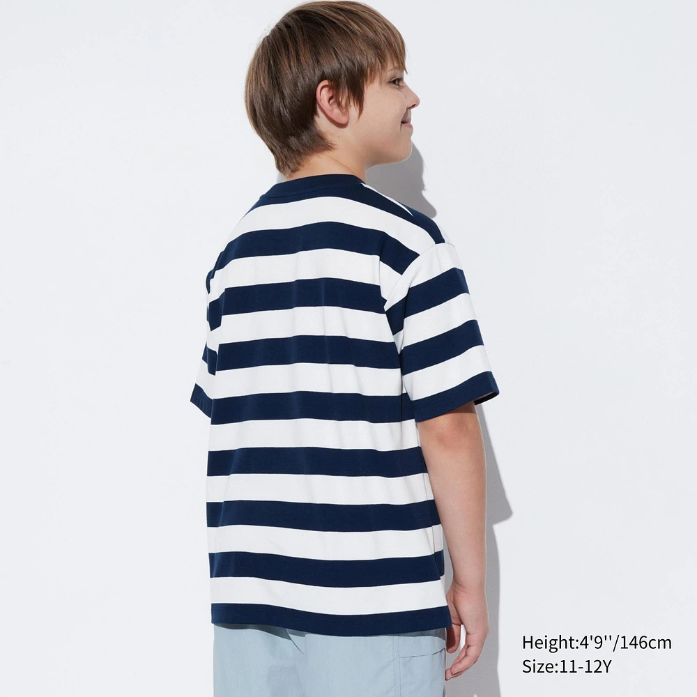 AIRism Cotton Striped Crew Neck T-Shirt