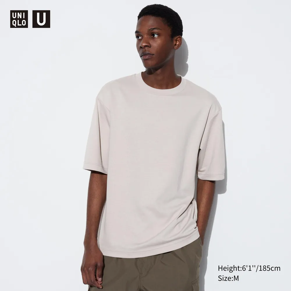 AIRism Cotton Oversized Crew Neck T-Shirt | Half-Sleeve
