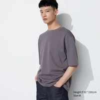 U AIRism Cotton Oversized Crew Neck Half-Sleeve T-Shirt