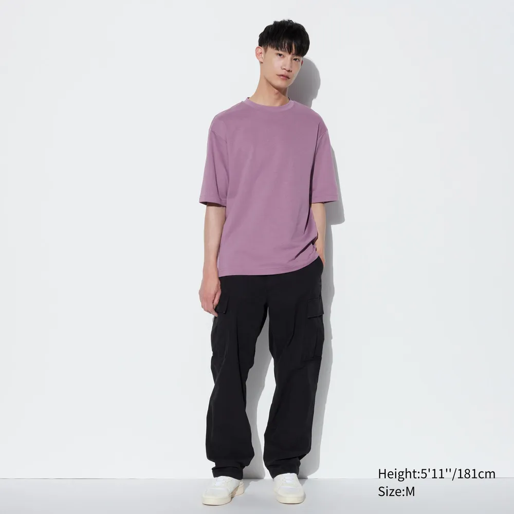 AIRism Cotton Oversized Crew Neck T-Shirt | Half-Sleeve