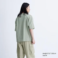 AIRism Cotton Oversized Crew Neck T-Shirt | Half-Sleeve