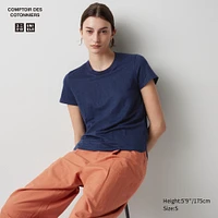 Linen Crew Neck Short-Sleeve T-Shirt