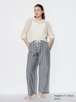 Linen Blend Easy Pants | Striped