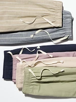 Linen Blend Easy Pants | Striped