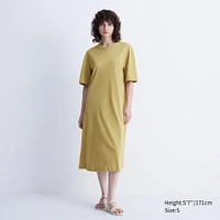 Crepe Cotton Loose Snapped T Dress