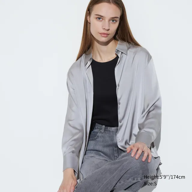 uniqlo satin blouse