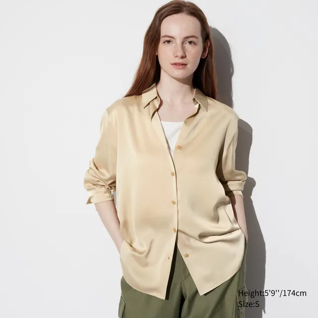 uniqlo satin blouse