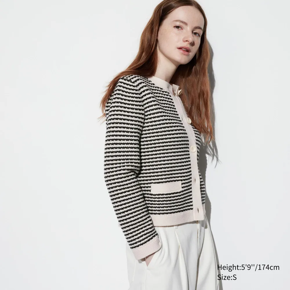 Knitted Striped Short Jacket