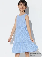 Seersucker Tiered Sleeveless Dress