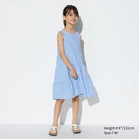 Seersucker Tiered Sleeveless Dress