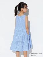 Seersucker Tiered Sleeveless Dress