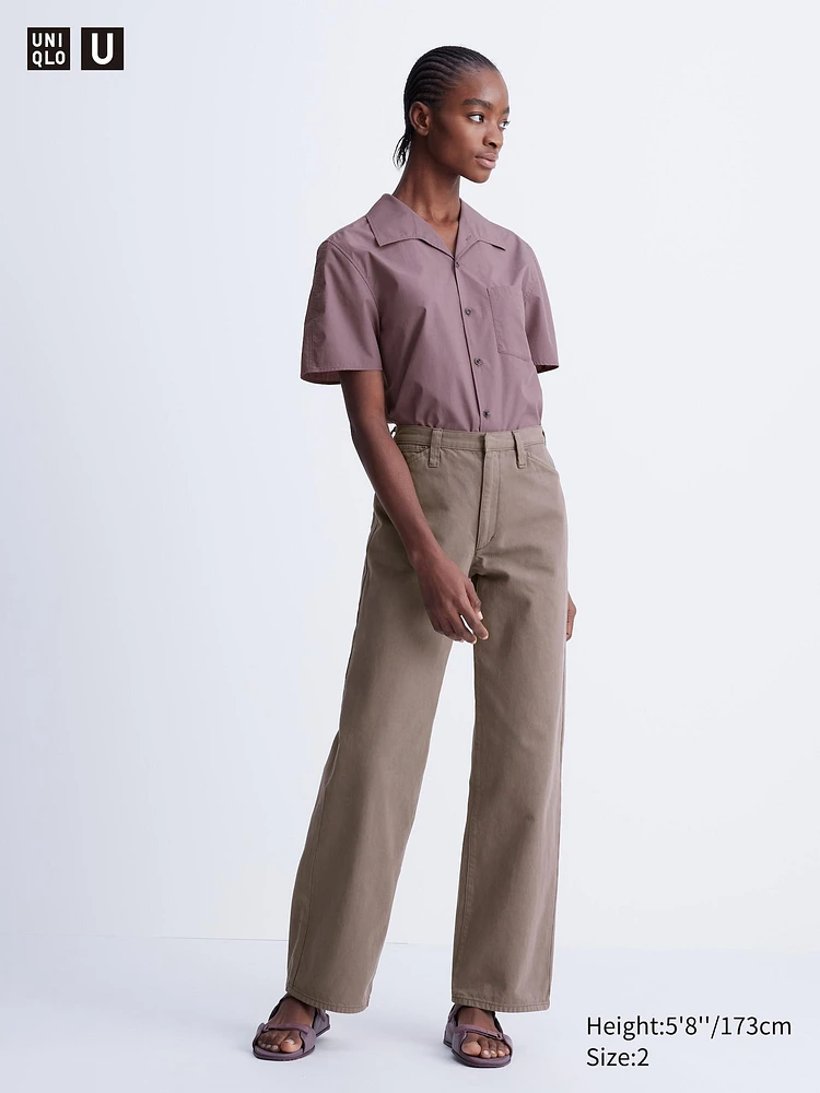 High Waisted Straight Color Jeans