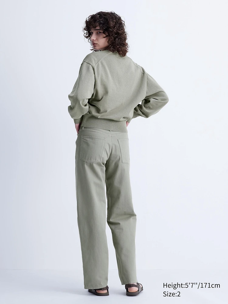 High Waisted Straight Color Jeans