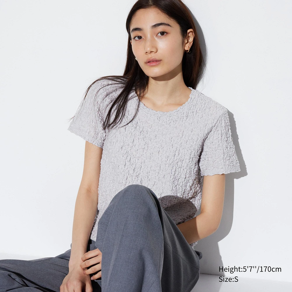 Shirred Short Sleeve T-Shirt
