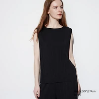 Pleated Sleeveless T-Shirt