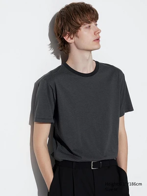 AIRism Cotton T-Shirt | Striped Contrast Trim