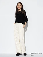 Drapey Denim Pleated Pants