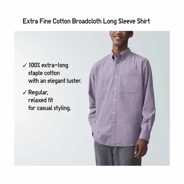 Uniqlo Cotton Button Down LS, Women's Fashion, Tops, Longsleeves