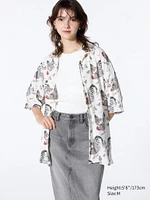 Open Collar Shirt | Short Sleeve | Ito-Jakuchu Print