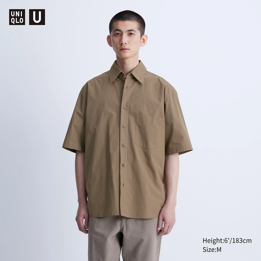 Checked Half-Sleeve Overshirt