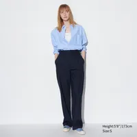 Wide-Fit Pleated Pants (Pinstripe, Tall)