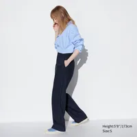 Wide-Fit Pleated Pants (Pinstripe, Tall)