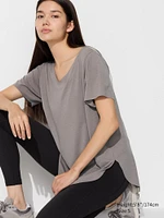 AIRism Seamless Long T-Shirt | V-Neck