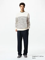 Washable Milano Ribbed Striped Crew Neck Sweater