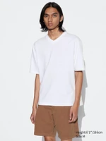 AIRism Cotton Oversized T-Shirt | V-Neck Half Sleeve