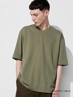 AIRism Cotton Oversized T-Shirt | V-Neck Half Sleeve