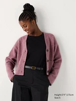 Souffle Yarn Short Cardigan | V-Neck