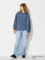 Soft Lawn Gathered Blouse | Checked