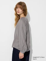 Soft Flannel Gathered Blouse