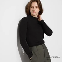 Ribbed High Neck Long Sleeve T-Shirt