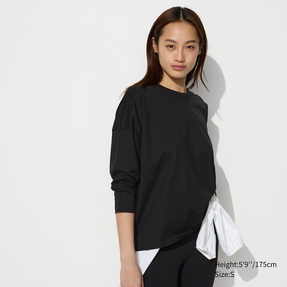 Smooth Cotton Oversized T-Shirt | Long-Sleeve