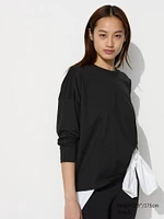 Smooth Cotton Oversized T-Shirt | Long Sleeve