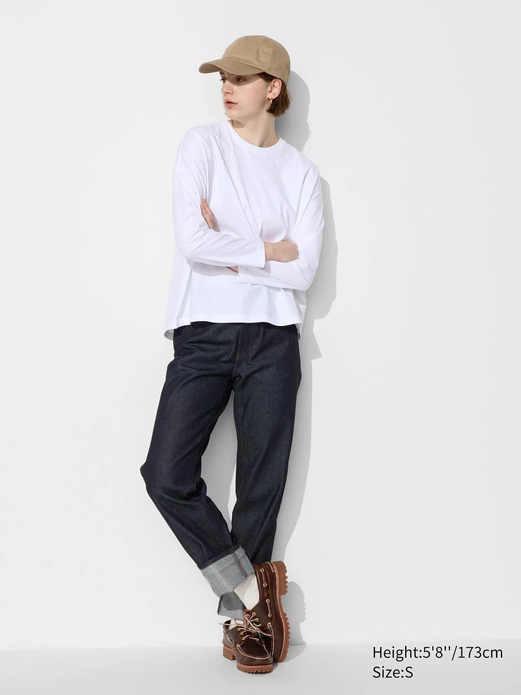 Smooth Cotton Oversized T-Shirt | Long Sleeve