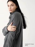 Soft Knitted Fleece Ribbed T-Shirt | High Neck Long Sleeve