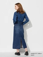 Denim Panel Long Skirt