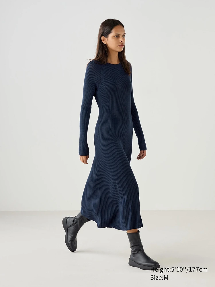 Merino Blend Ribbed Dress